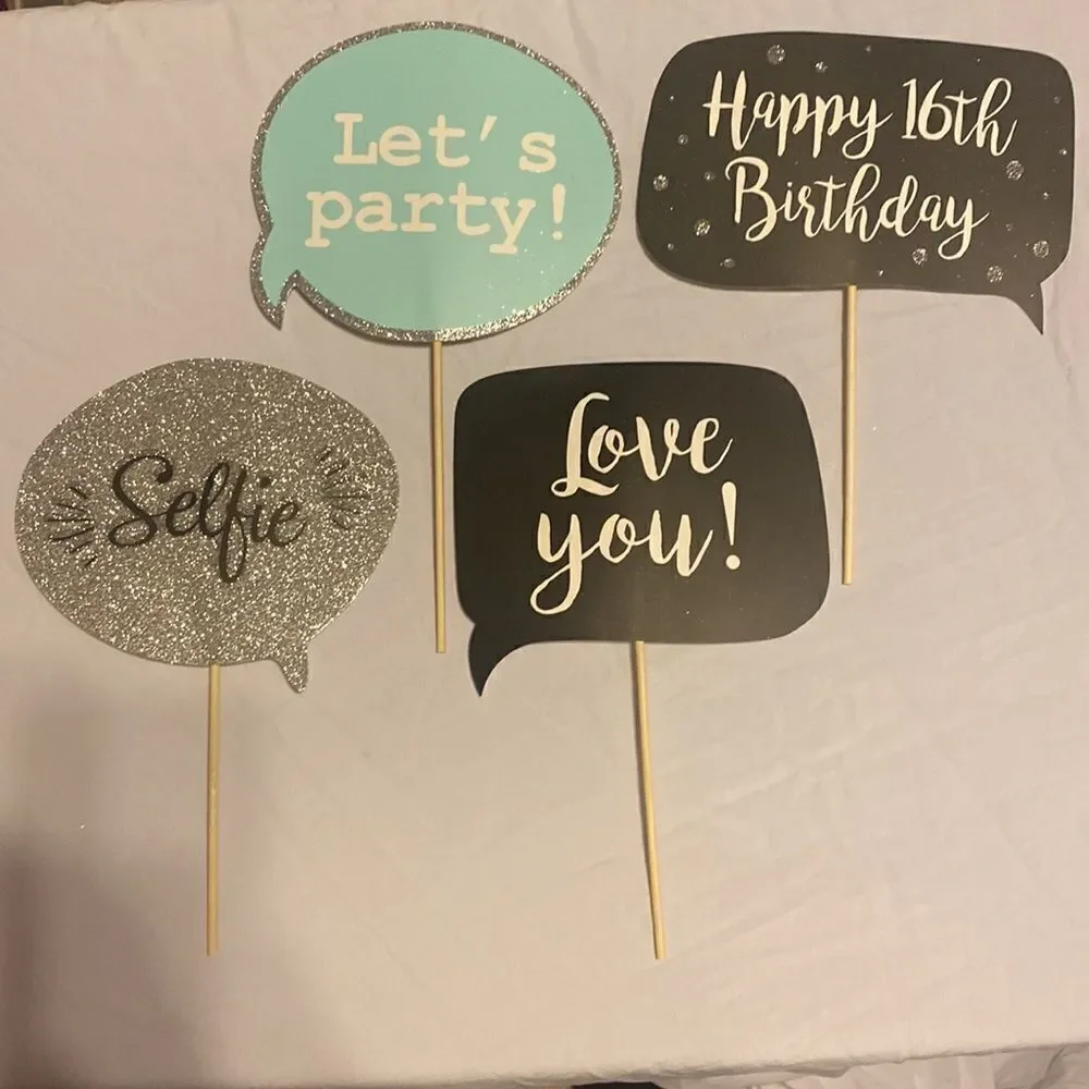 46-Piece Sweet 16 Decor: High-Quality Photo Props EUC